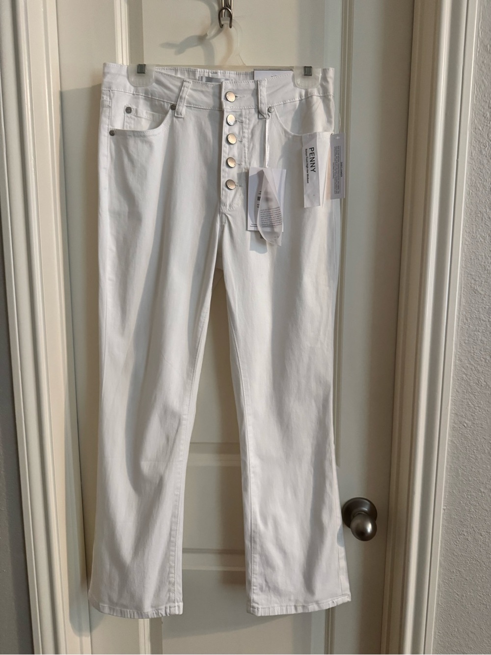 Tahari White Button-Fly Women’s Jeans Mini Boot